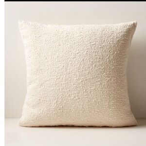 CB2 Ivory Bouclé Throw Pillow and insert 23x23 Organic Cotton Textured Modern